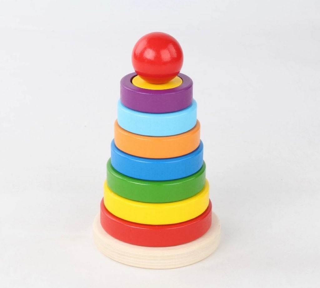 Wooden Rainbow Stacking Toy Set - Educational Montessori Activity Toys ...
