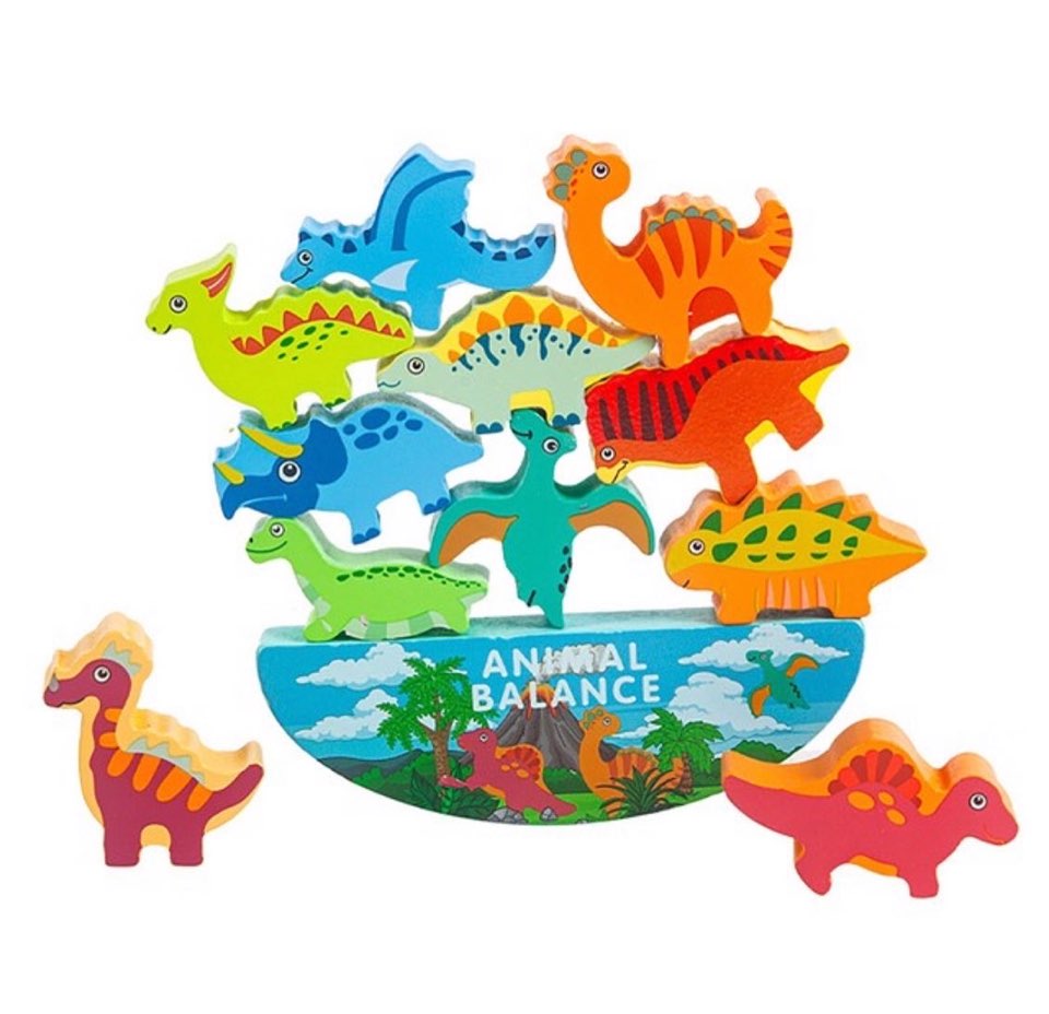 Wooden Dinosaur Balance, Balancing game, Dino balance, educational