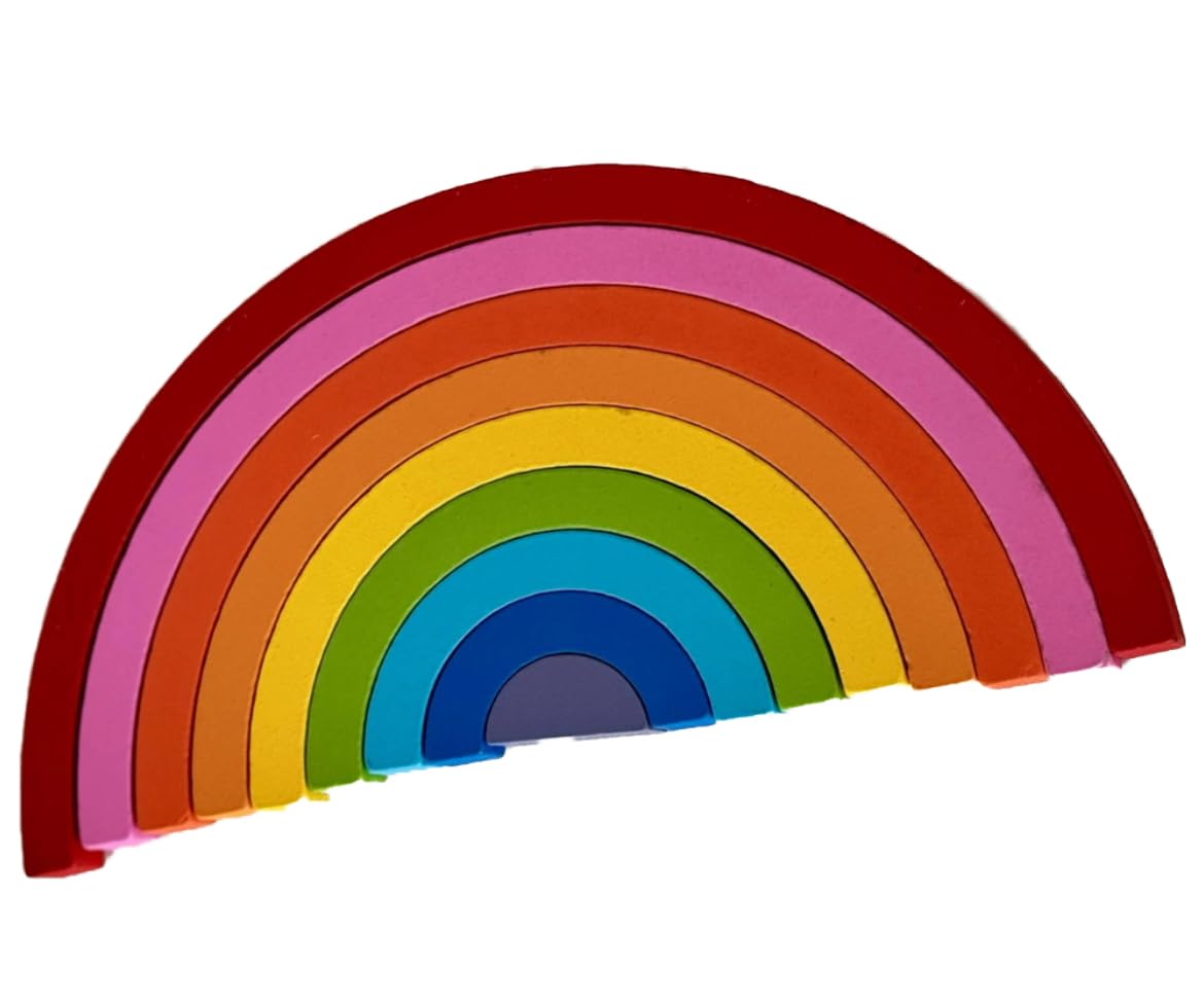 Wooden Rainbow and Stacking Blocks Eco-Friendly Building Set for Kids ...