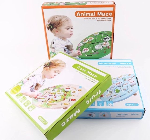 Wooden Fruits Maze Puzzle | Kids Educational Montessori Toys -Toyartsy